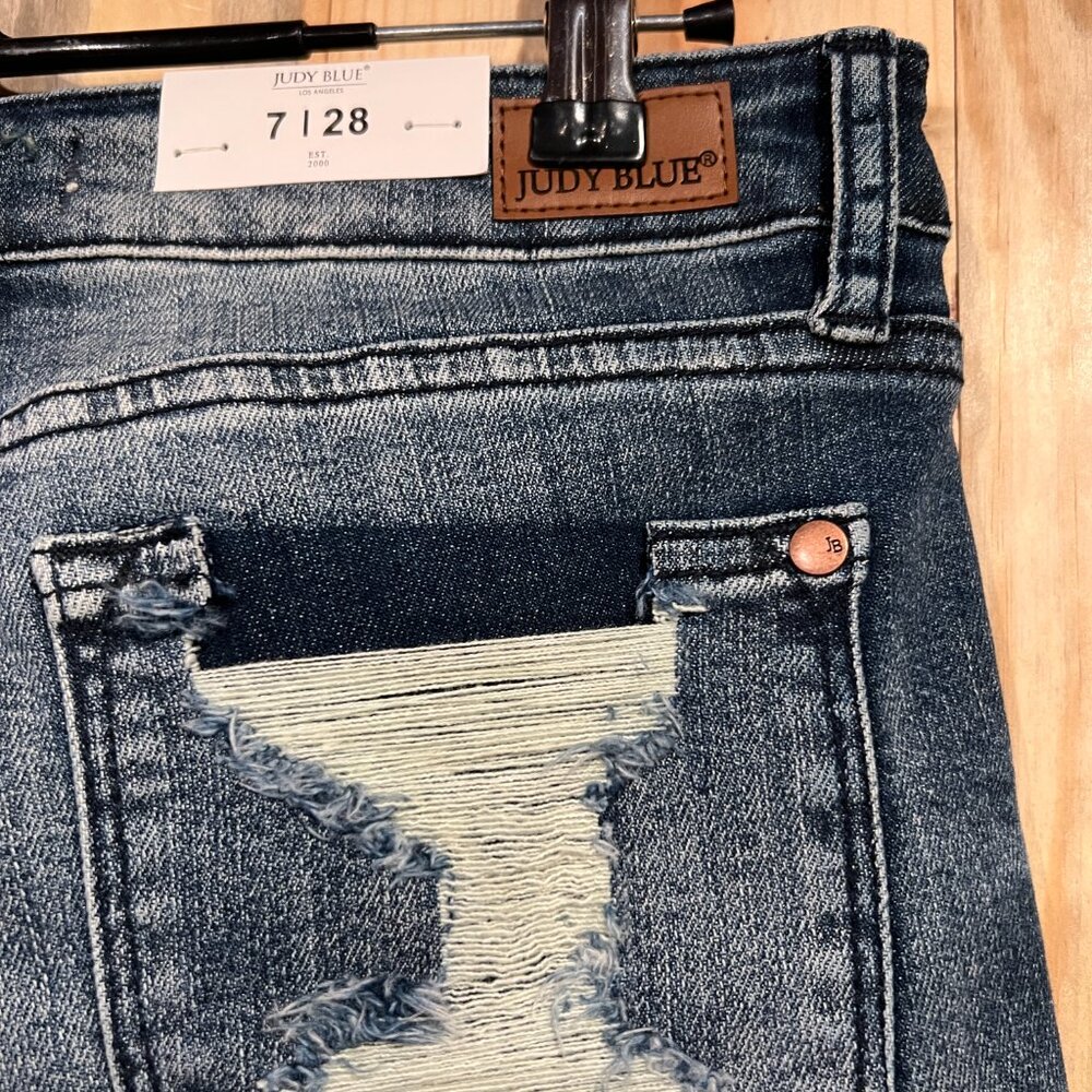 Judy Blue JB88191 RAW HEM HIGH WAIST RELAXED FIT CROP 7/28 - Picture 10 of 11